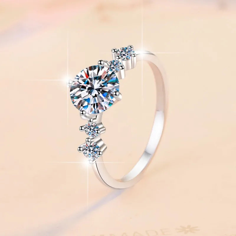 FineJewel Rhodium-plated Anniversary Gift 1 Carat Diamond VVs1 Moissanite S925 Sterling Silver Ring of Wedding Engagement-0