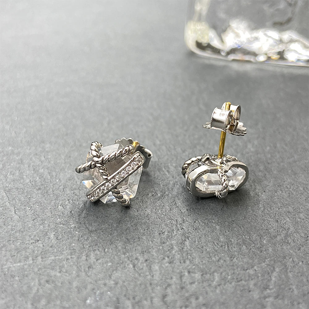 David Yurman 11mm Sapphire Stud Earrings High Quality Women's Stud Earrings Jewelry Wholesale-8