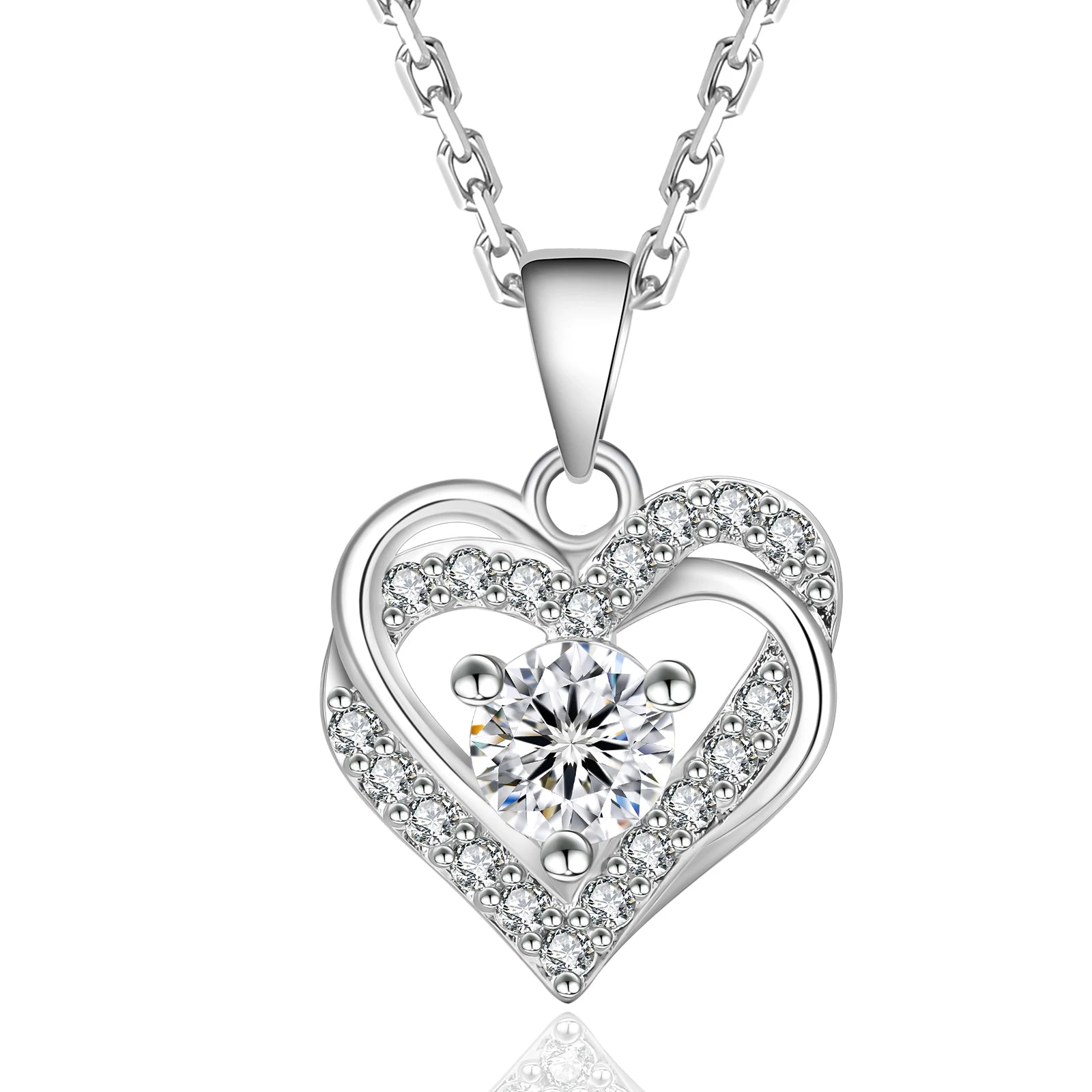 Heart Pendant Necklace Gifts Women VVS 1 Carat Moissanite Diamond Pendant GRA 925 Sterling Silver Gold Plating Love Charm Chain-6