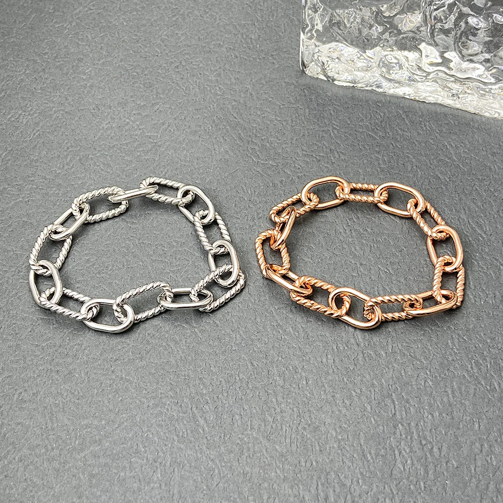 David Yurman High Quality Diamond Button Wire Swivel Clasp Bracelet Luxury Unisex Jewelry Wholesale-1