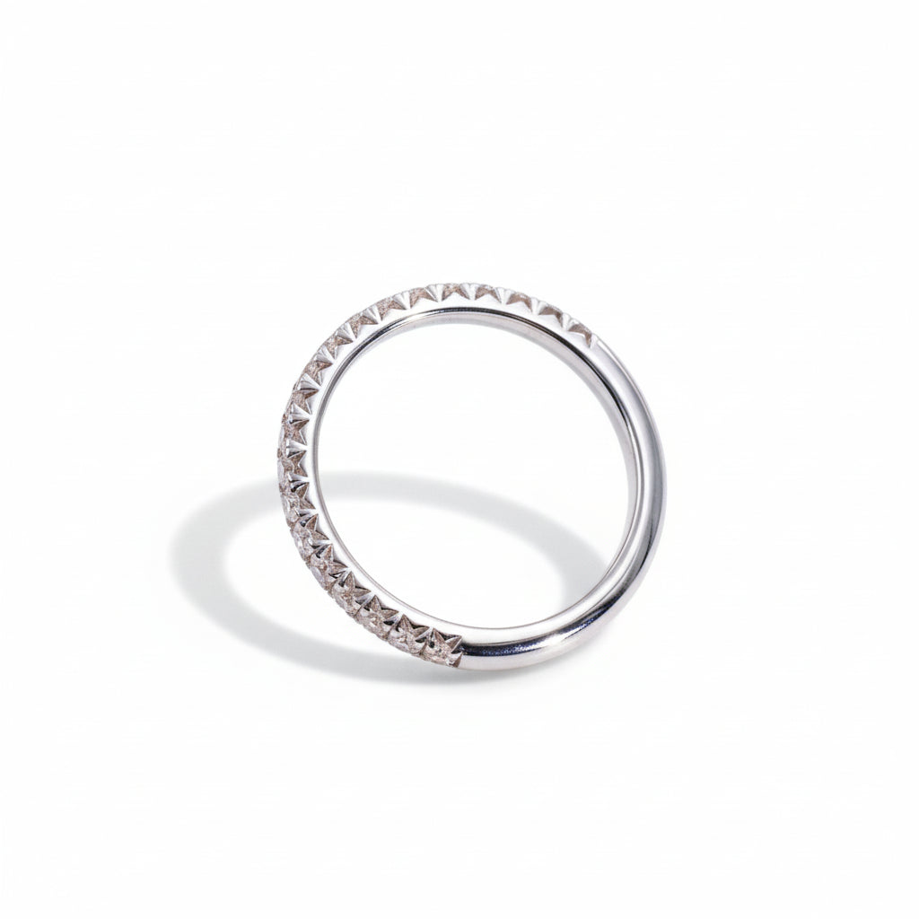 Tianyu Gems Silver Jewelry Half Eternity 925 Sterling 18k Gold Plated Engagement Moissanite Wedding Ring Band for Women-6