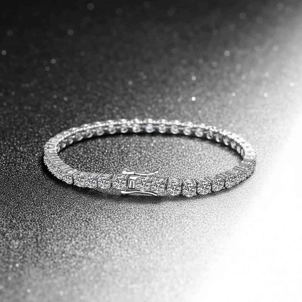 Decoral Wholesale VVS 3mm-5mm Moissanite Iced Out Tennis Bracelet 925 Sterling Silver Sparkling Moissanite Tennis Bracelet Chain-0