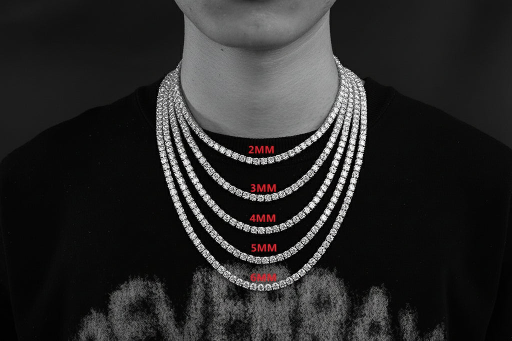 925 Silver Moissanite Tennis Necklaces D VVS Iced Out Moissanite Diamond Necklaces Gold Plated 3 -6.5mm Moissanite Tennis Chain-10