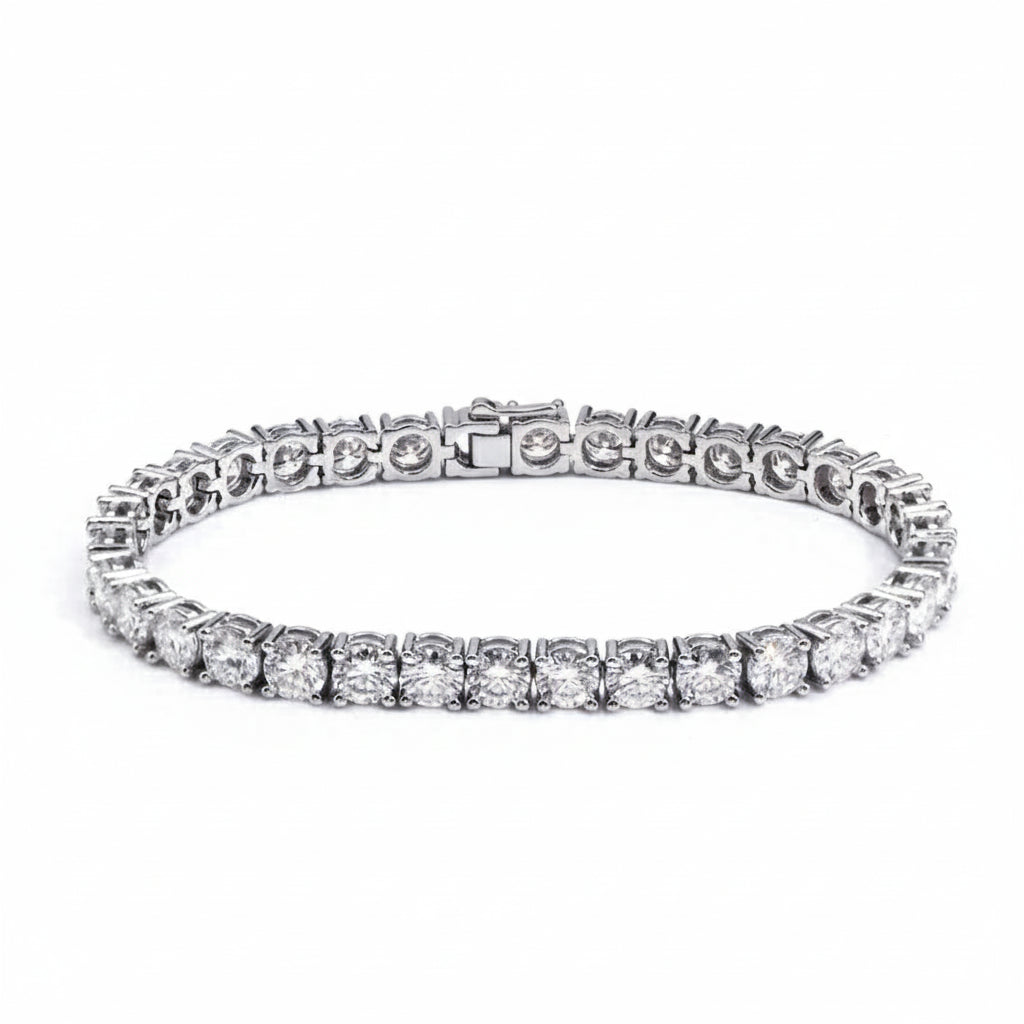 Tianyu Gems Tennis Bracelet Mens Women Mosinite 18k Gold Plated Men's 925 Silver Diamond Moissanite Tennis Bracelet-4
