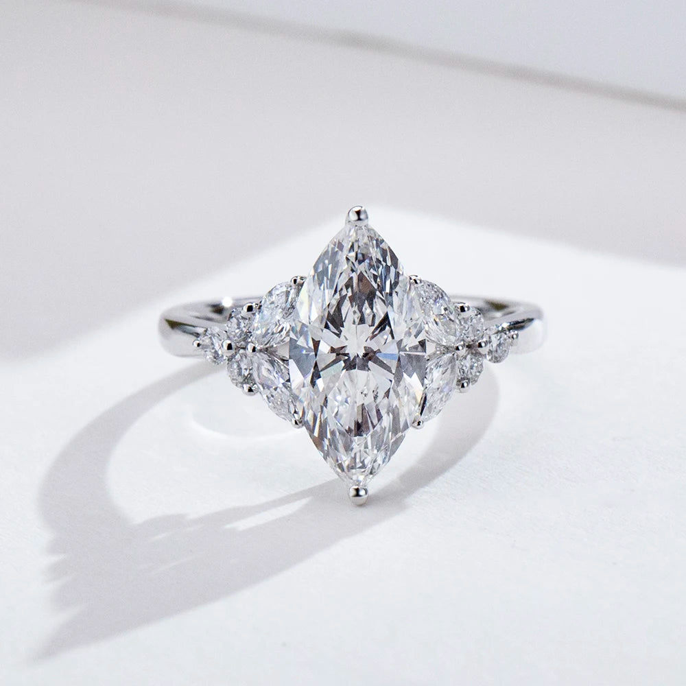 MSR-1965 Fine Jewelry IGI Certificate Marquise Cut 2CT  D VVS2  Lab Grown Diamond Luxury Engagement Ring 14K Gold Bridal-0