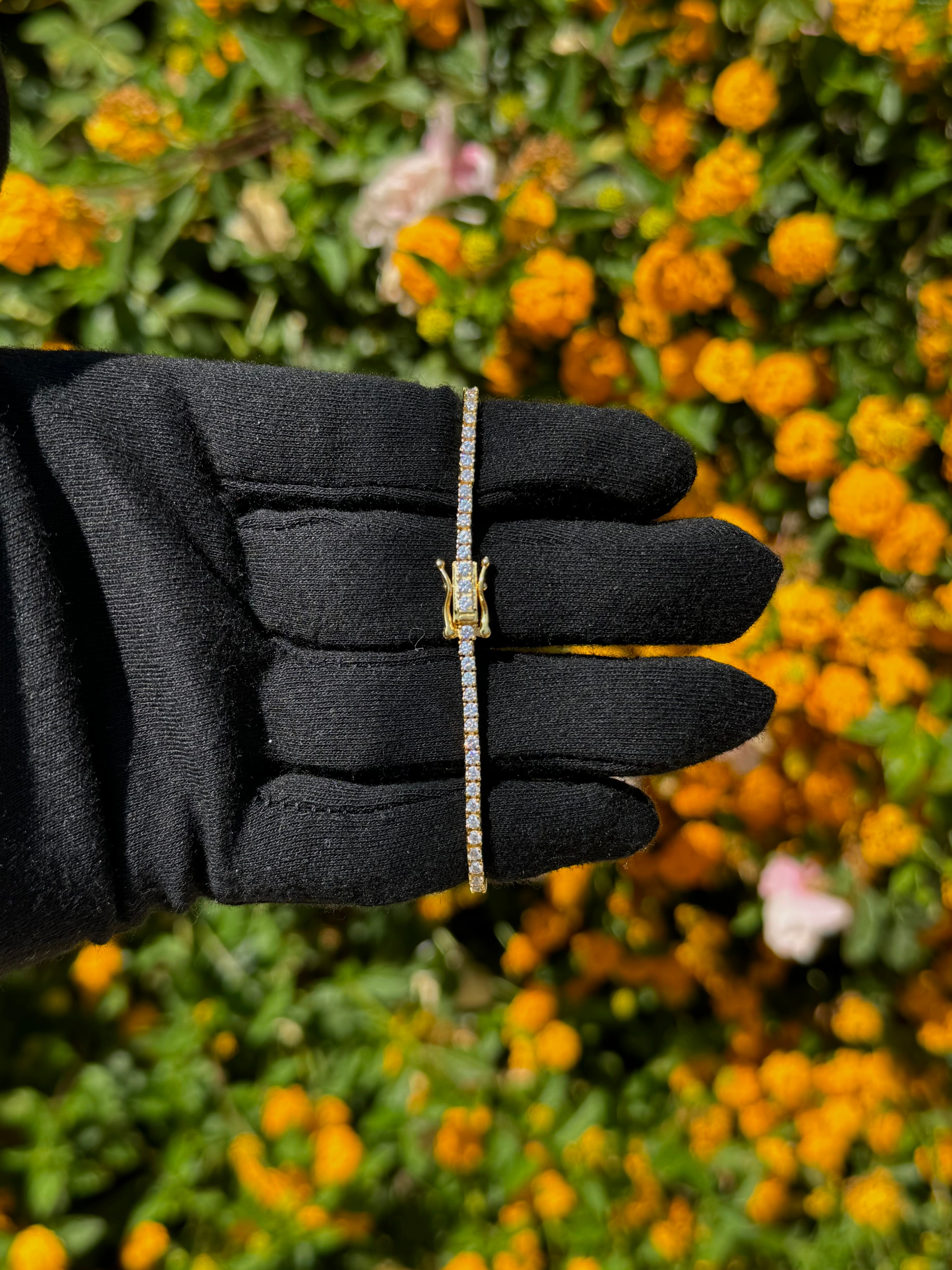 2mm Moissanite Tennis Bracelet in Yellow Gold