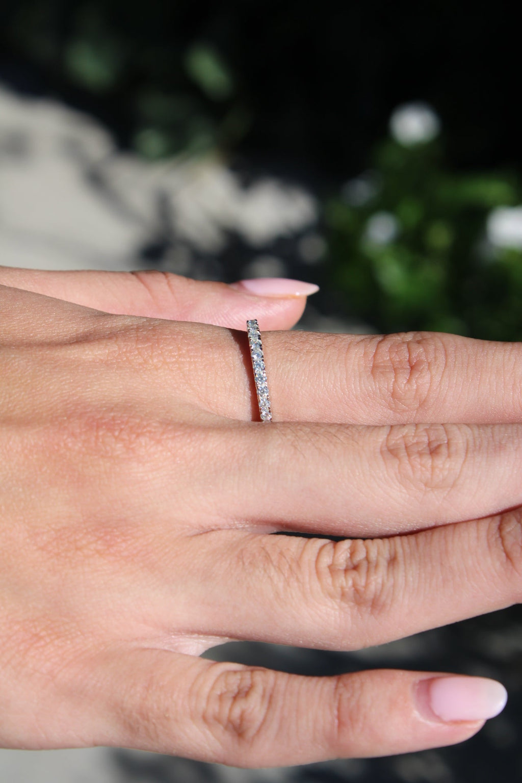 1.8mm Moissanite Half Eternity Ring in 925 Sterling Silver