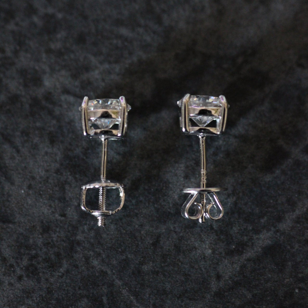 Moissanite Round Cut Stud Earrings