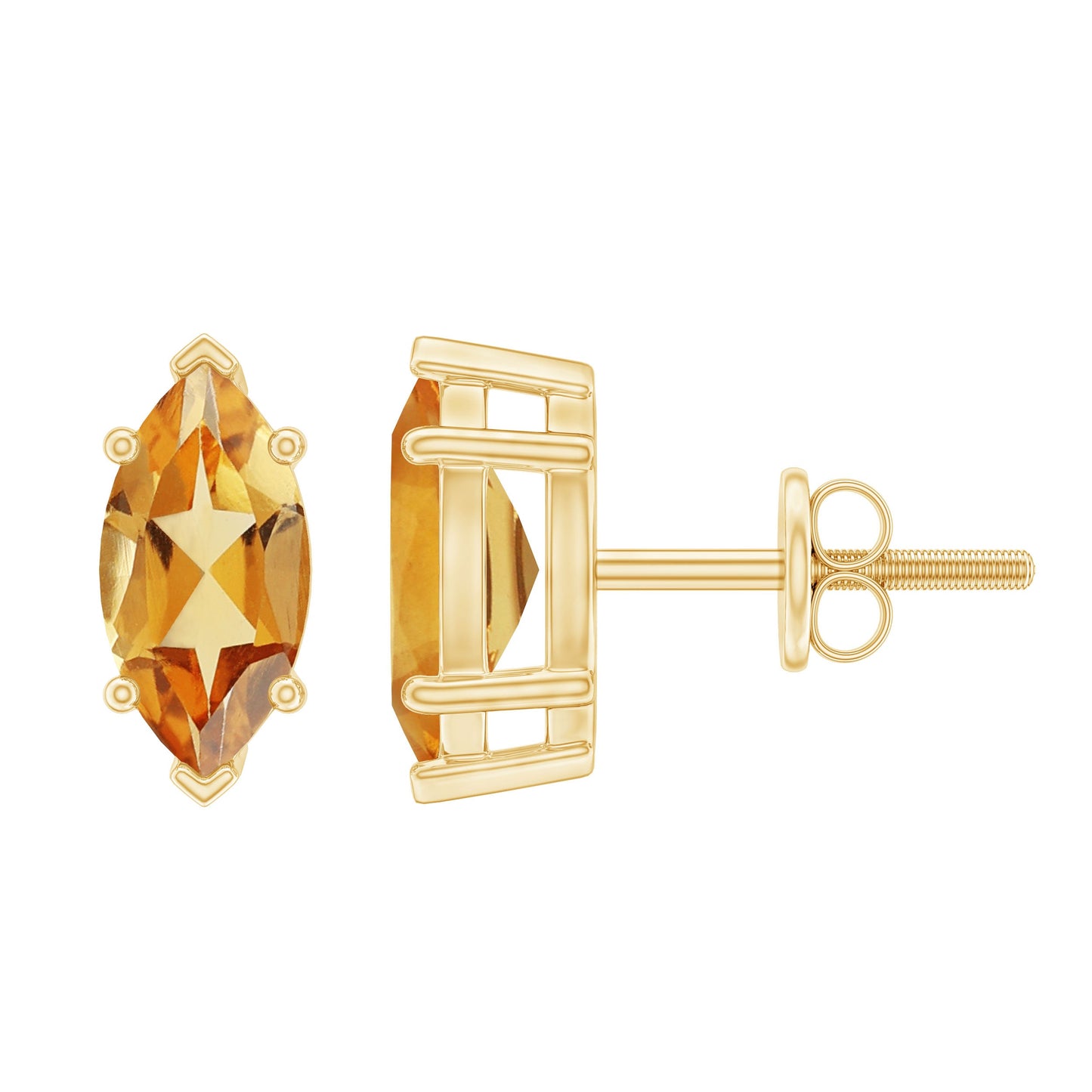 November Birthstone Earrings with Marquise Cut Citrine