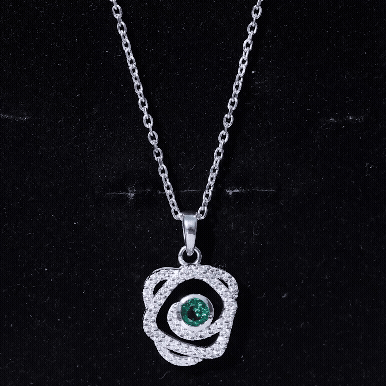 Certified Lab Grown Emerald Designer Necklace