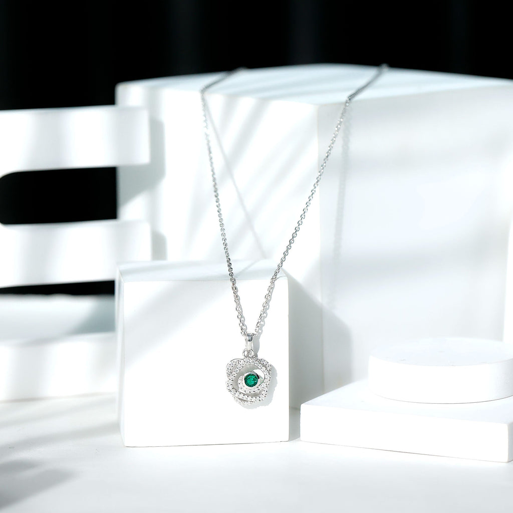 Certified Lab Grown Emerald Designer Necklace