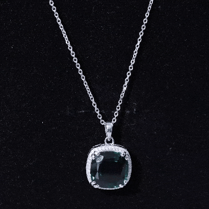 9 Carat Lab Grown Green Sapphire Statement Necklace