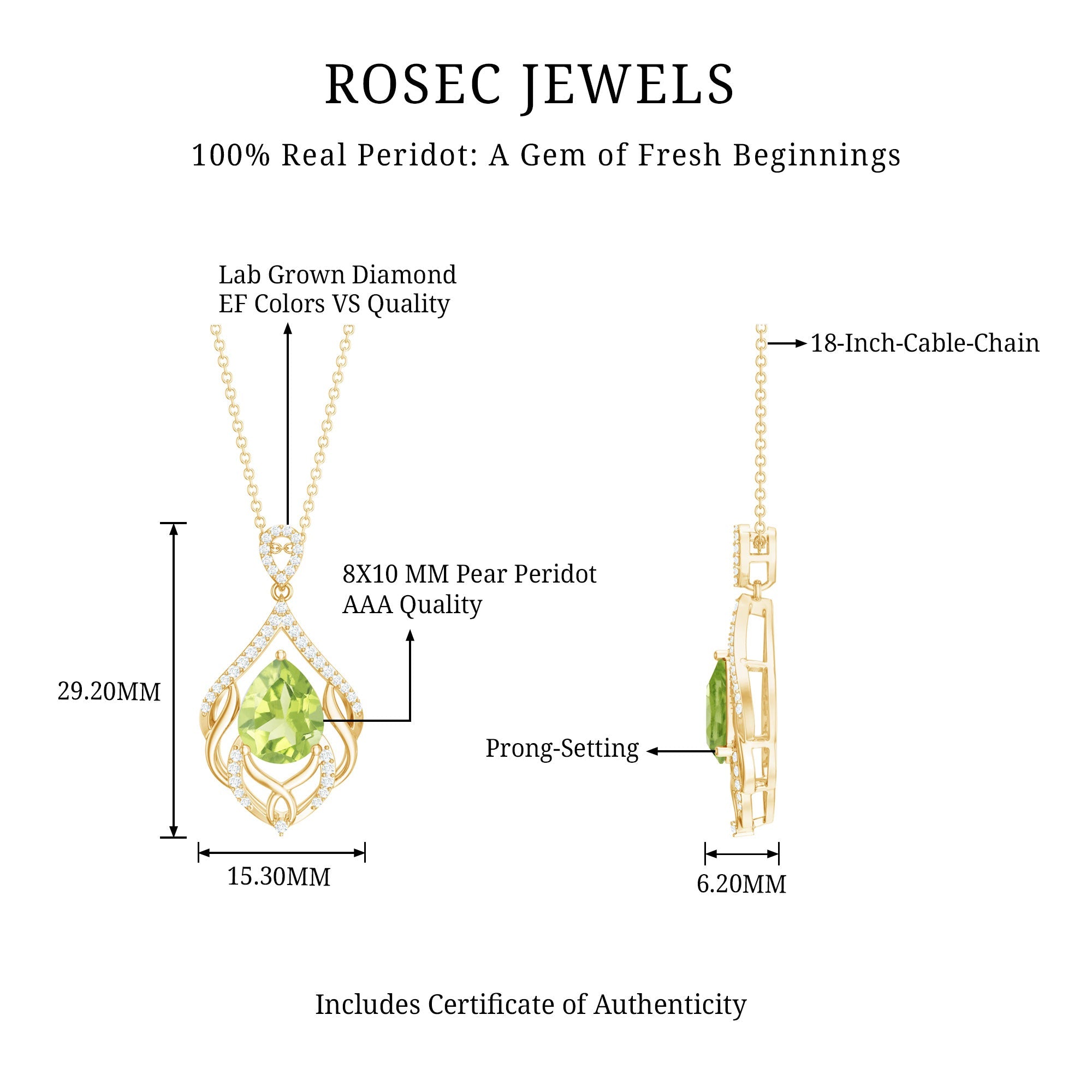 Designer Peridot and Diamond Bridal Statement Necklace