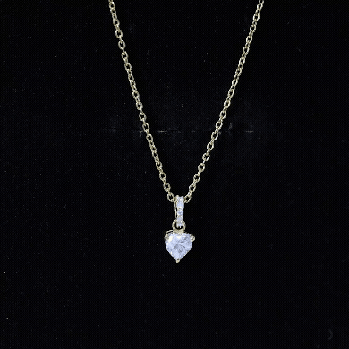 Certified 5MM Moissanite Heart Locket With Silver Chain