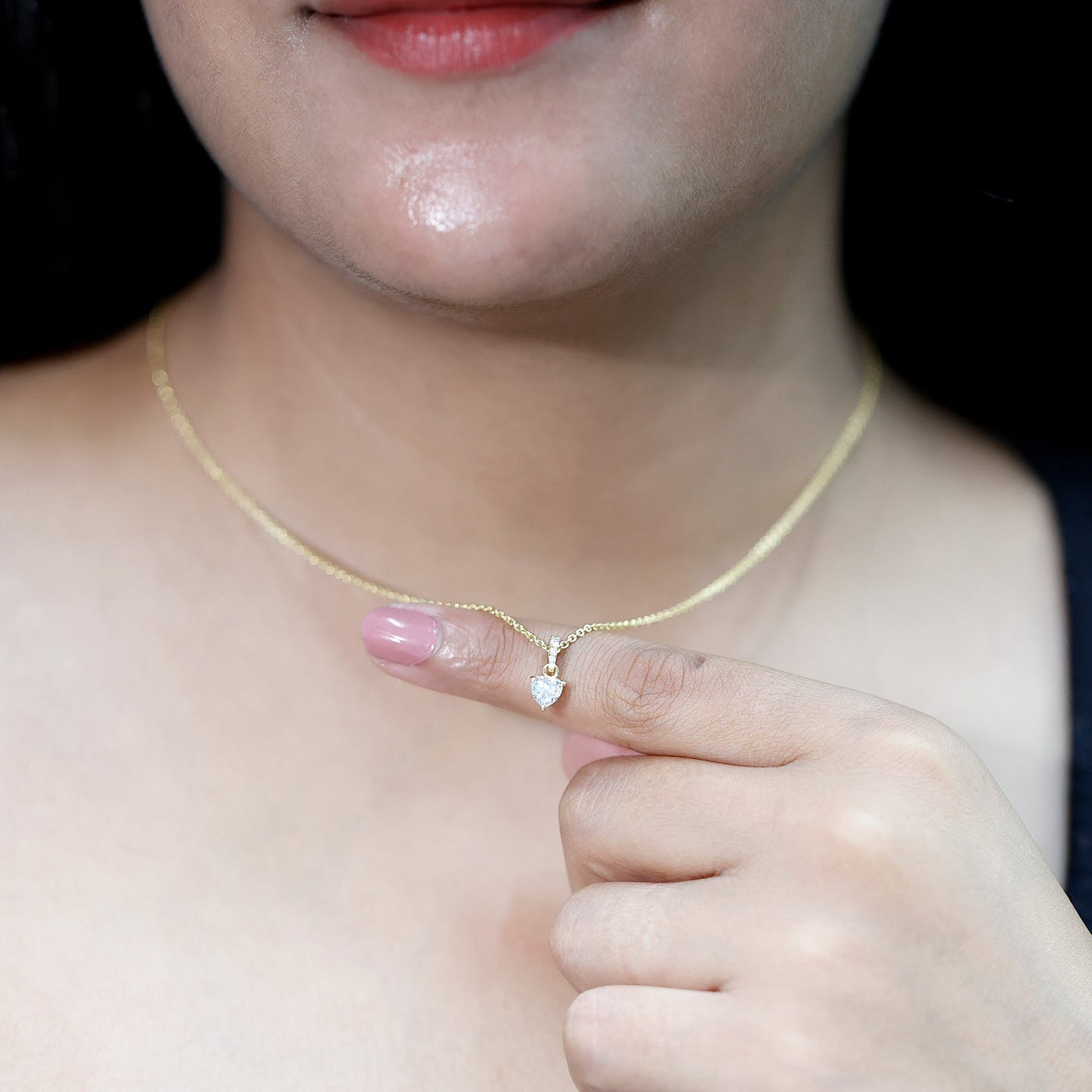 Certified 5MM Moissanite Heart Locket With Silver Chain