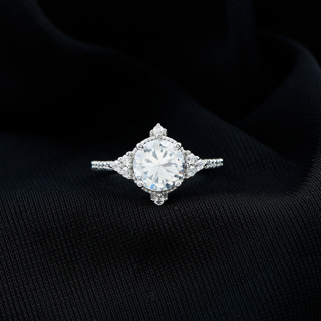8 mm Lab Grown Diamond Vintage Inspired Engagement Ring