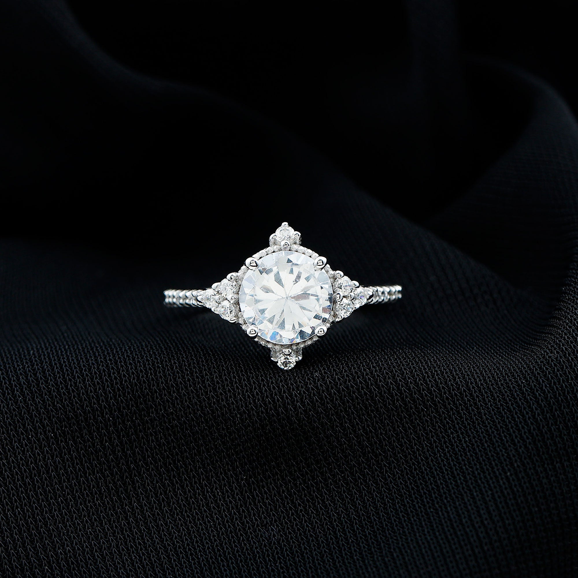 8 mm Lab Grown Diamond Vintage Inspired Engagement Ring