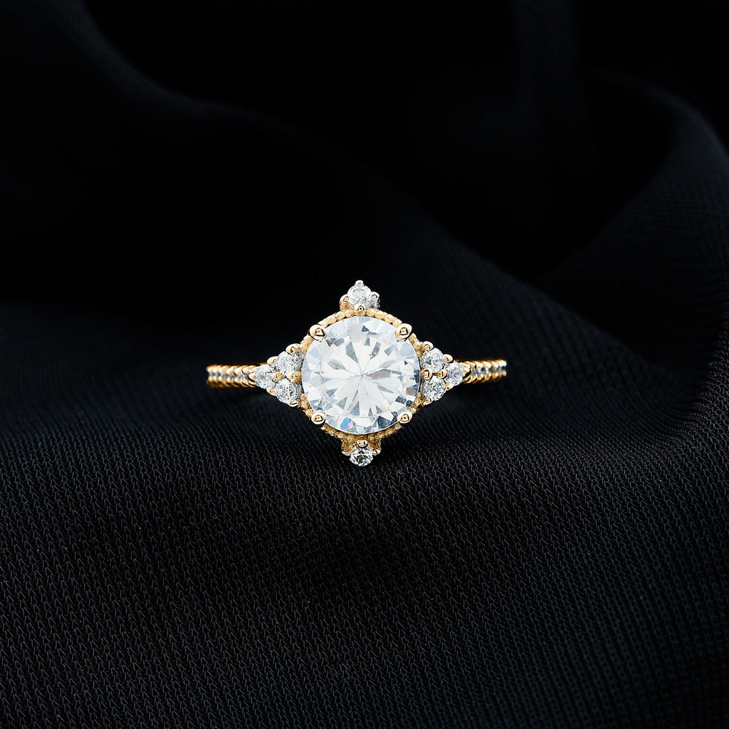 8 mm Lab Grown Diamond Vintage Inspired Engagement Ring