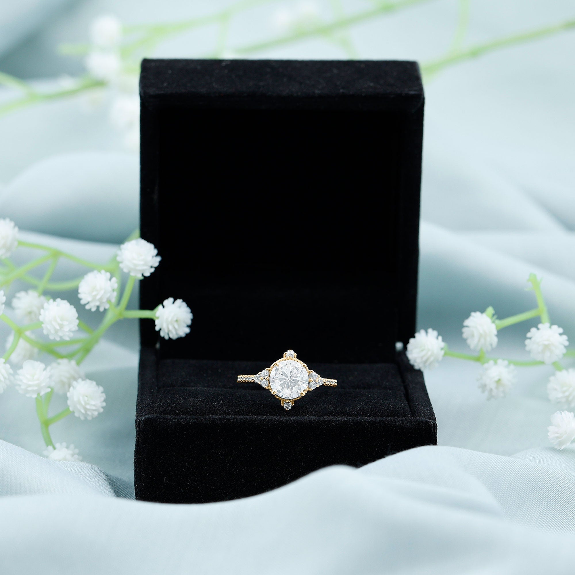 8 mm Lab Grown Diamond Vintage Inspired Engagement Ring