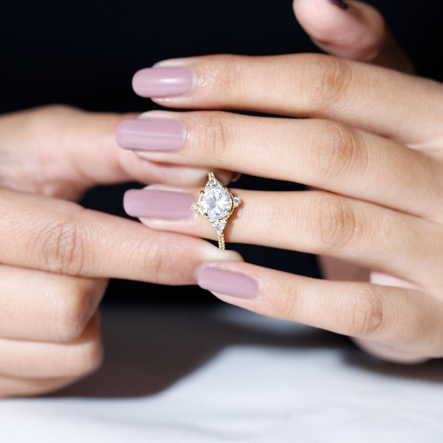 8 mm Lab Grown Diamond Vintage Inspired Engagement Ring