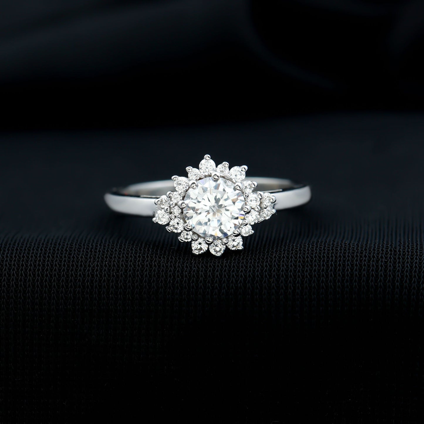 Certified 1 Carat Lab Grown Diamond Halo Engagement Ring