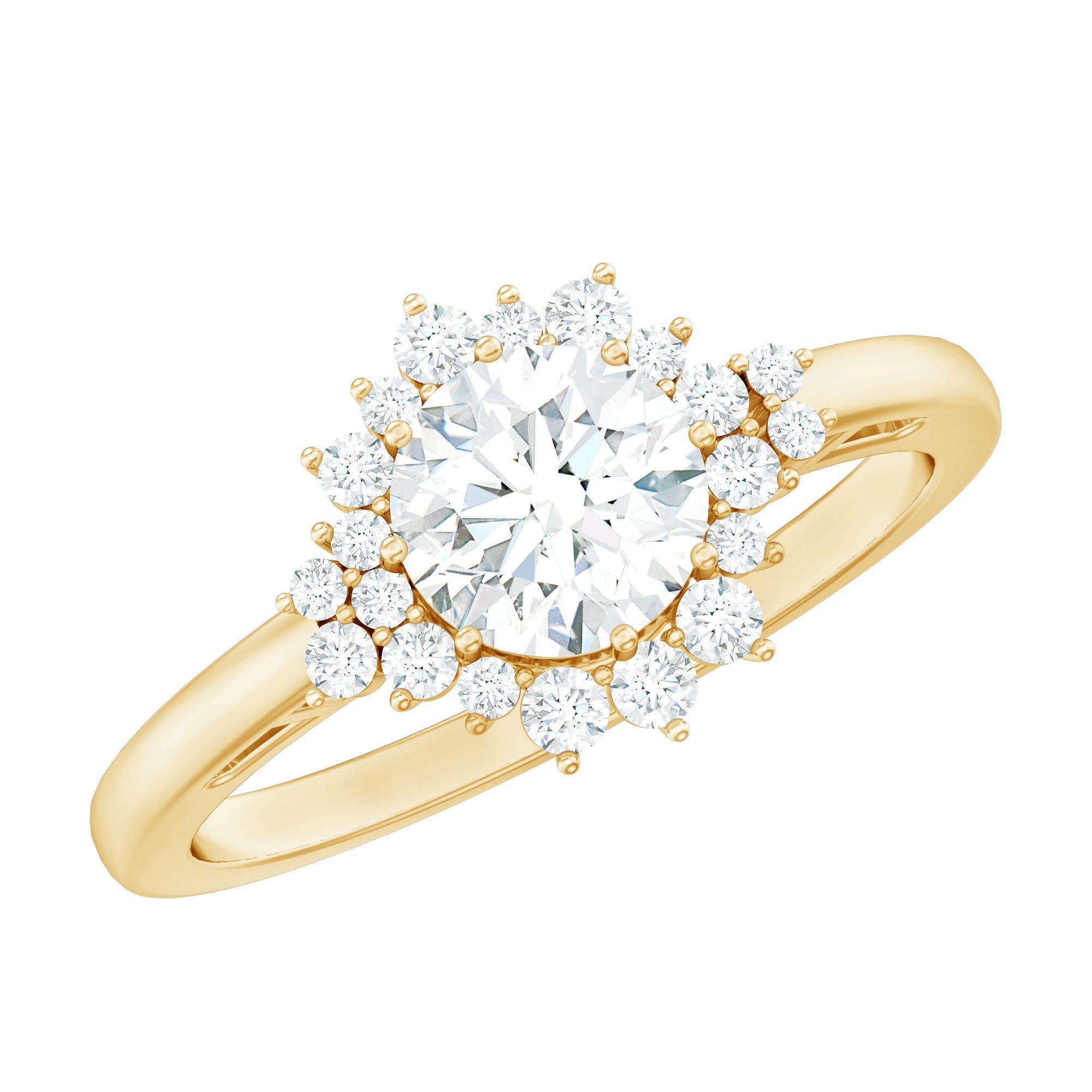 Certified 1 Carat Lab Grown Diamond Halo Engagement Ring