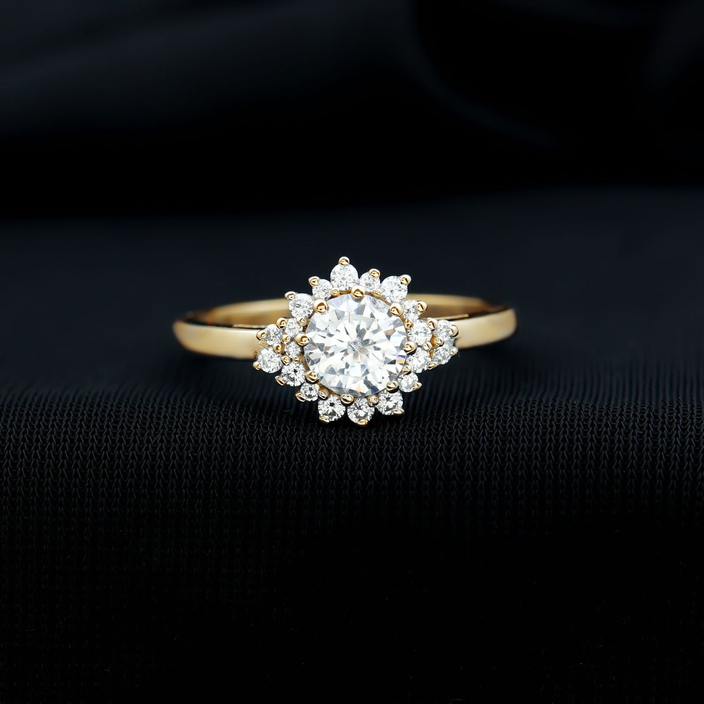 Certified 1 Carat Lab Grown Diamond Halo Engagement Ring