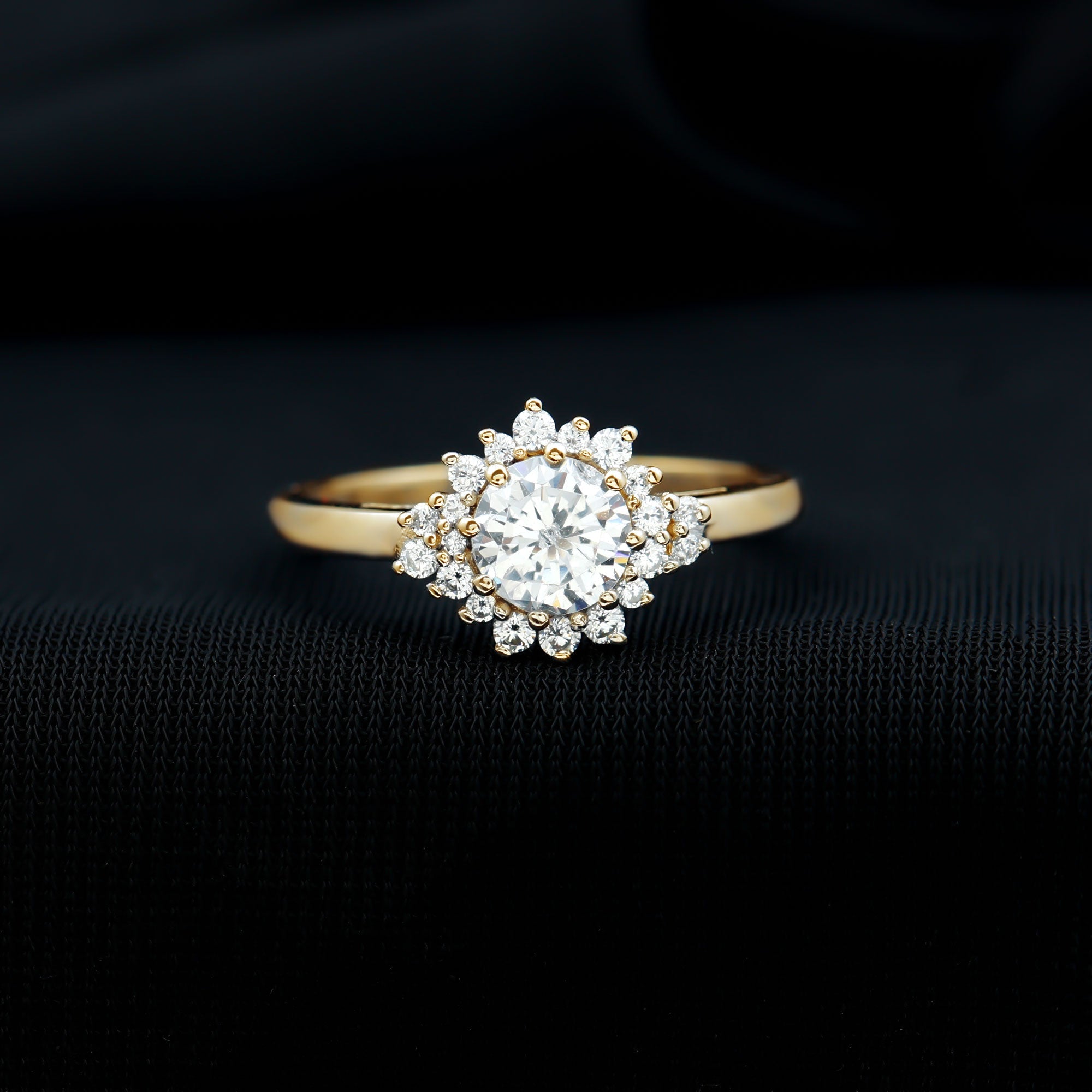 Certified 1 Carat Lab Grown Diamond Halo Engagement Ring