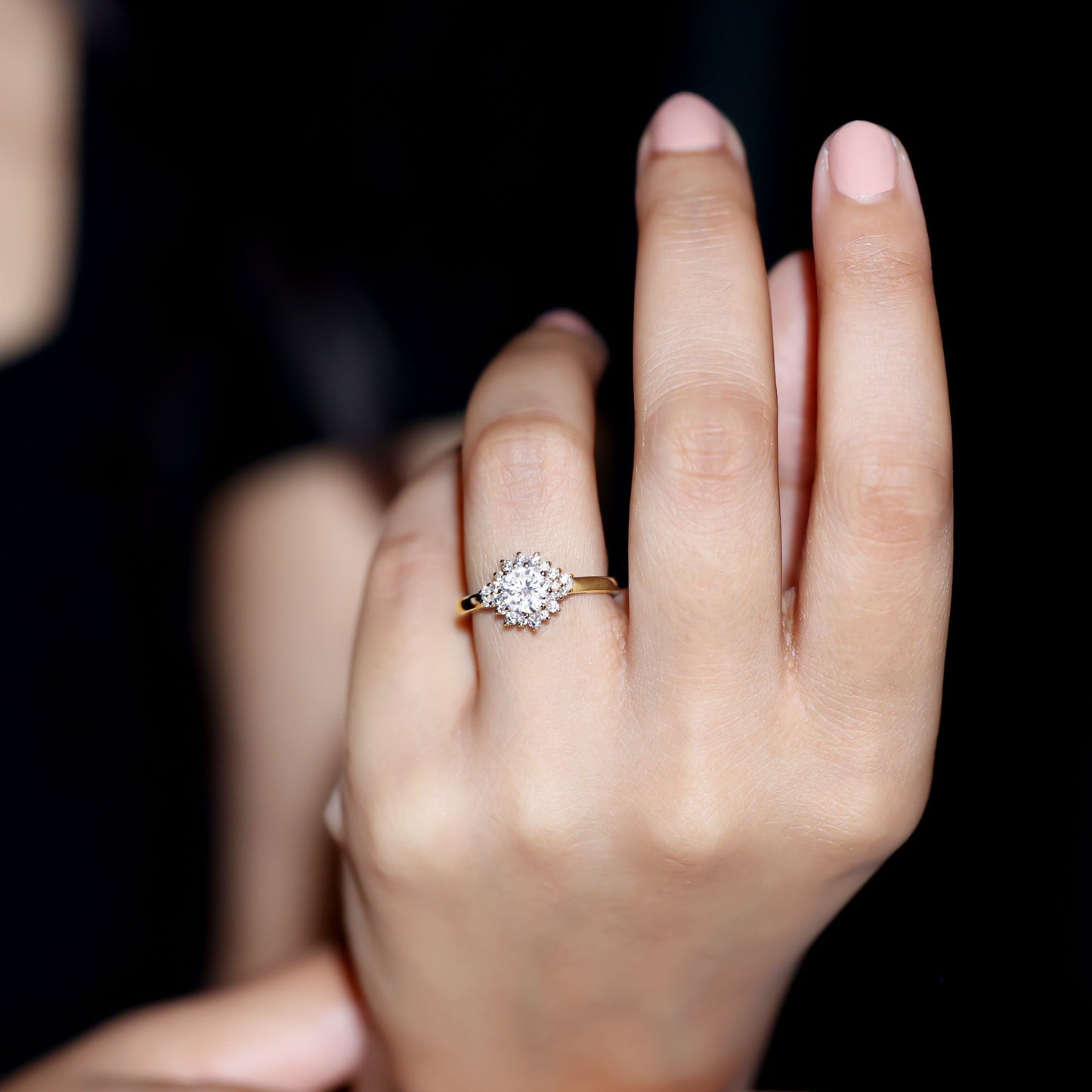 Certified 1 Carat Lab Grown Diamond Halo Engagement Ring