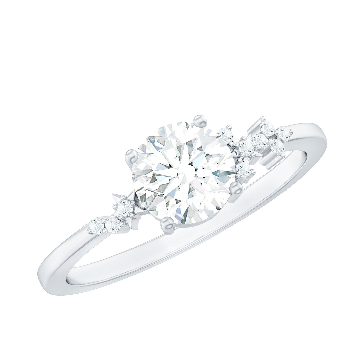 6 MM Lab Grown Diamond Solitaire Engagement Ring