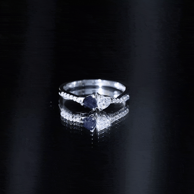 Certified Lab Grown Diamond Sapphire Toi Et Moi Promise Ring