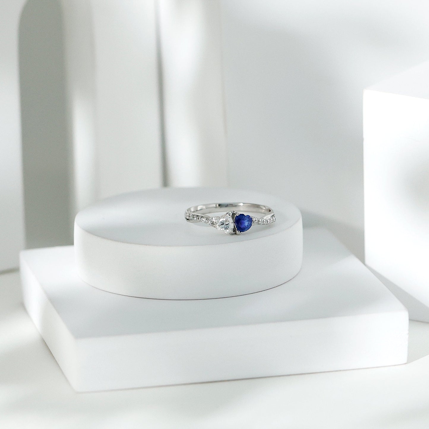 Certified Lab Grown Diamond Sapphire Toi Et Moi Promise Ring