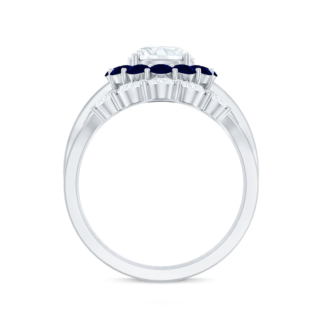 Certified 7 MM Lab Grown Diamond Engagement Ring with Enhancer