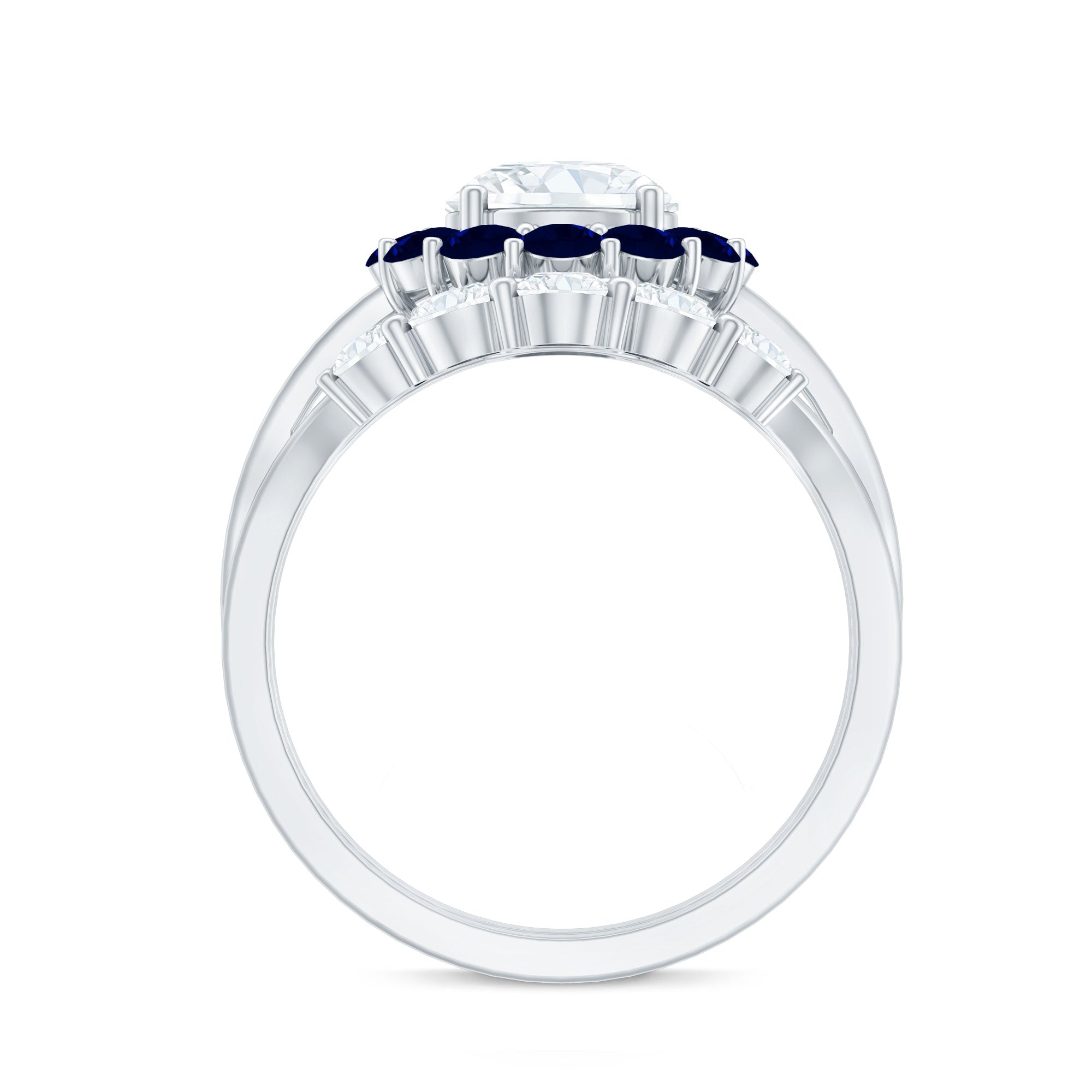 Certified 7 MM Lab Grown Diamond Engagement Ring with Enhancer