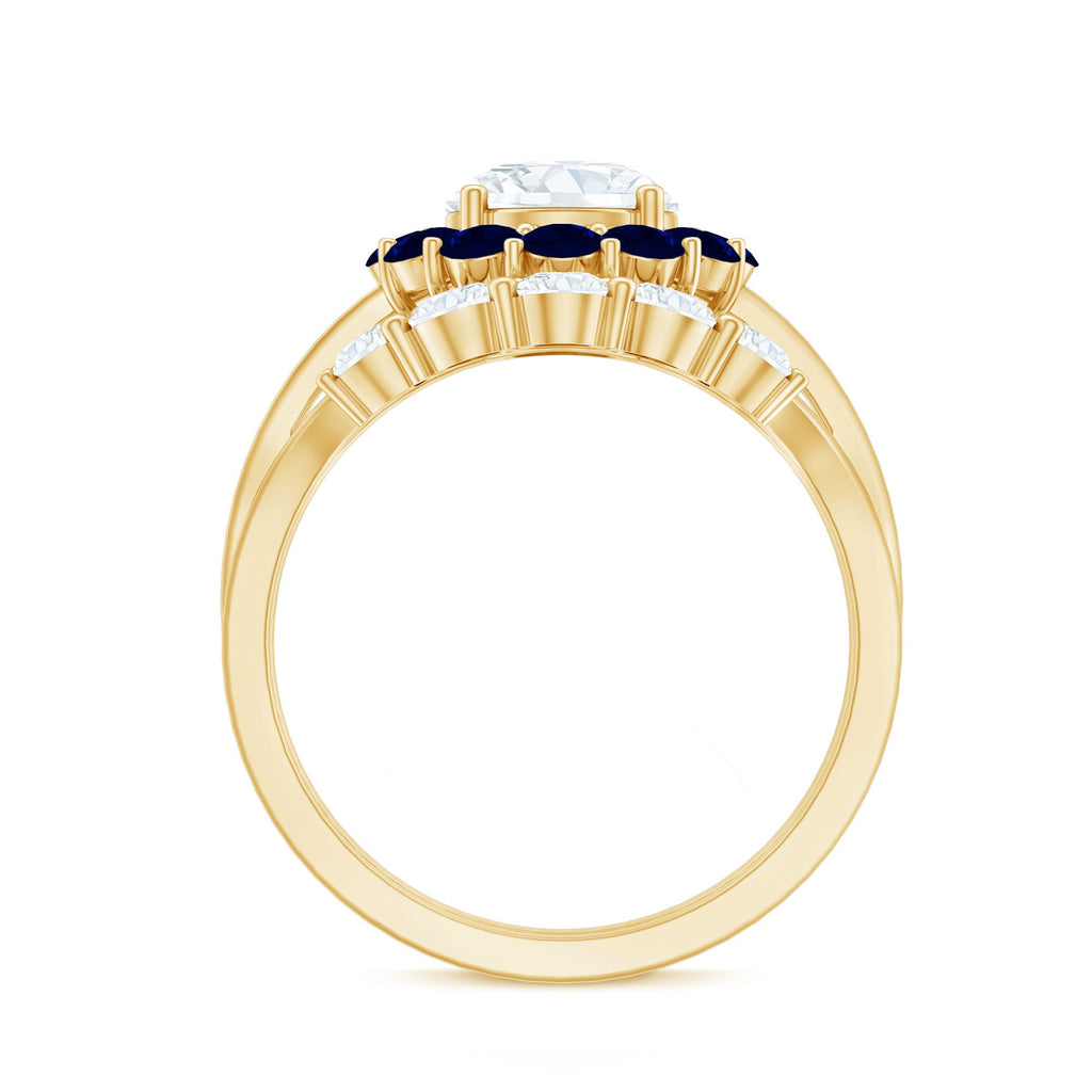 Certified 7 MM Lab Grown Diamond Engagement Ring with Enhancer