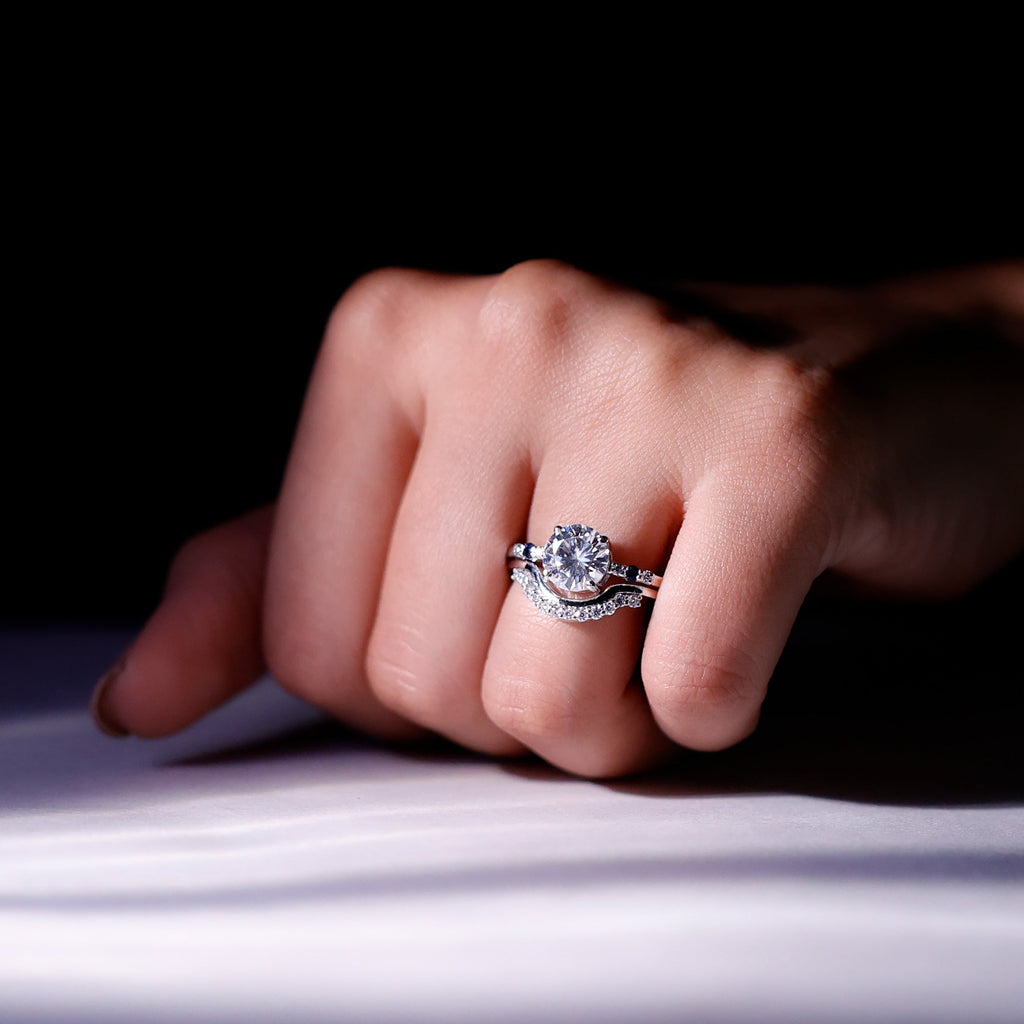 2 Carat Certified Lab Grown Diamond Engagement Ring With Wedding Band