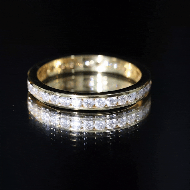 Channel Set Lab Grown Diamond Eternity Wedding Band