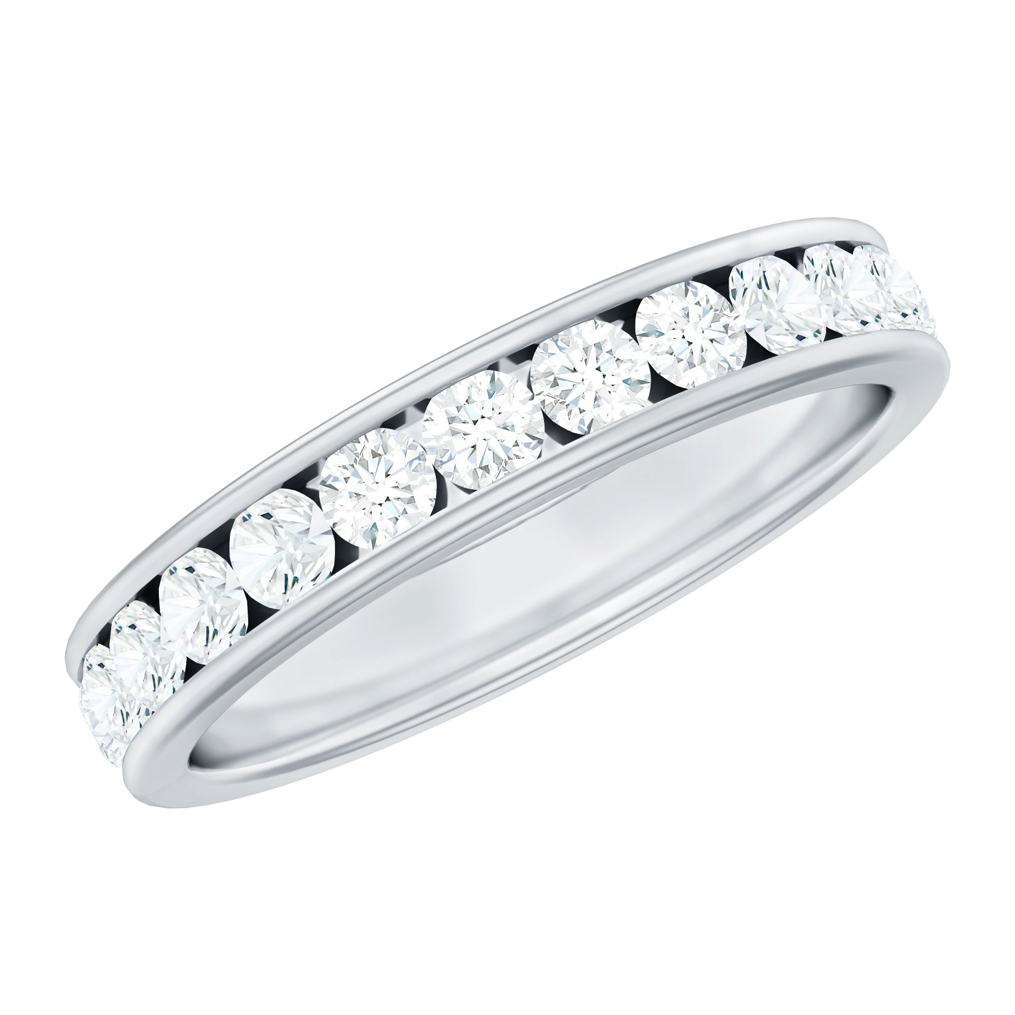 Channel Set Lab Grown Diamond Eternity Wedding Band