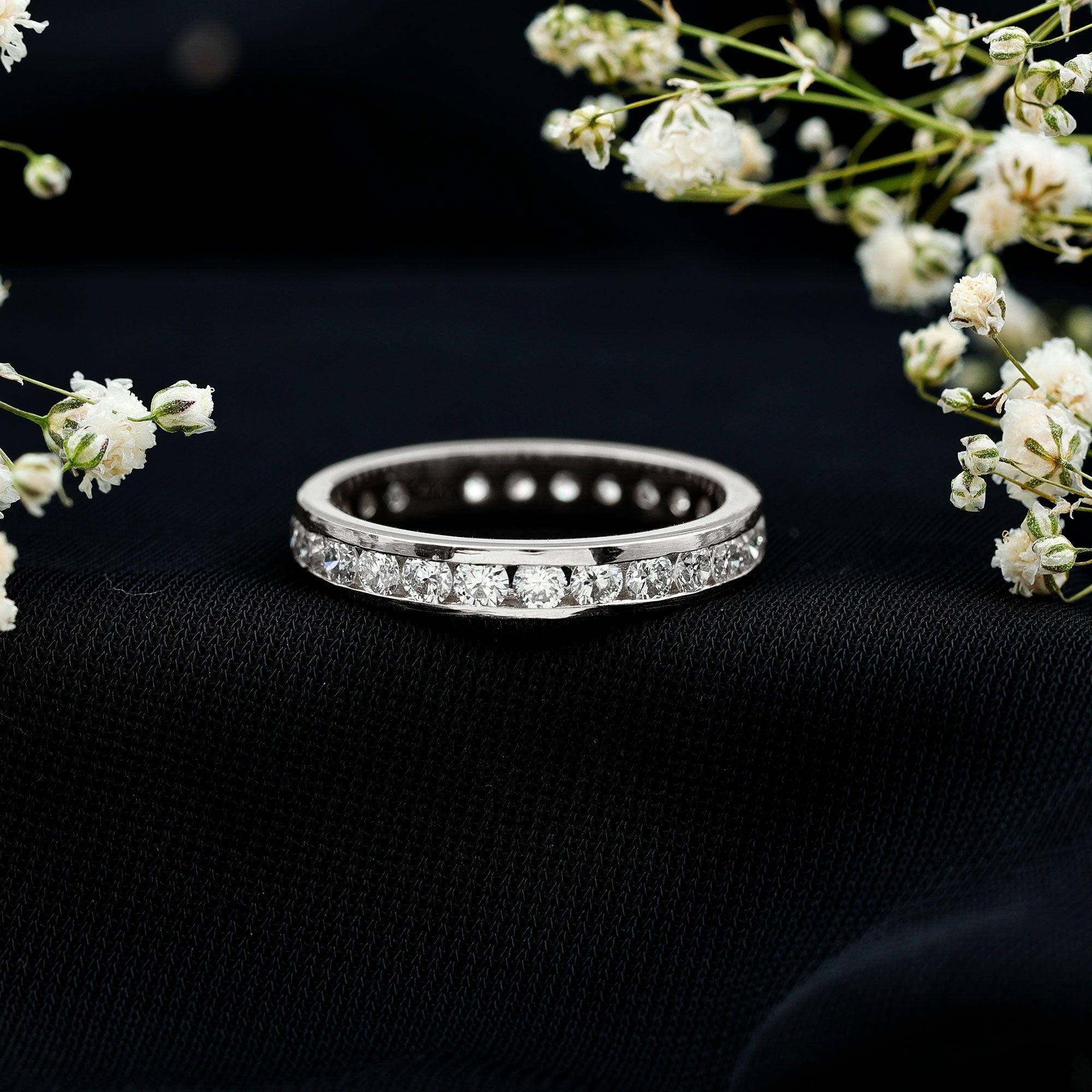 Channel Set Lab Grown Diamond Eternity Wedding Band