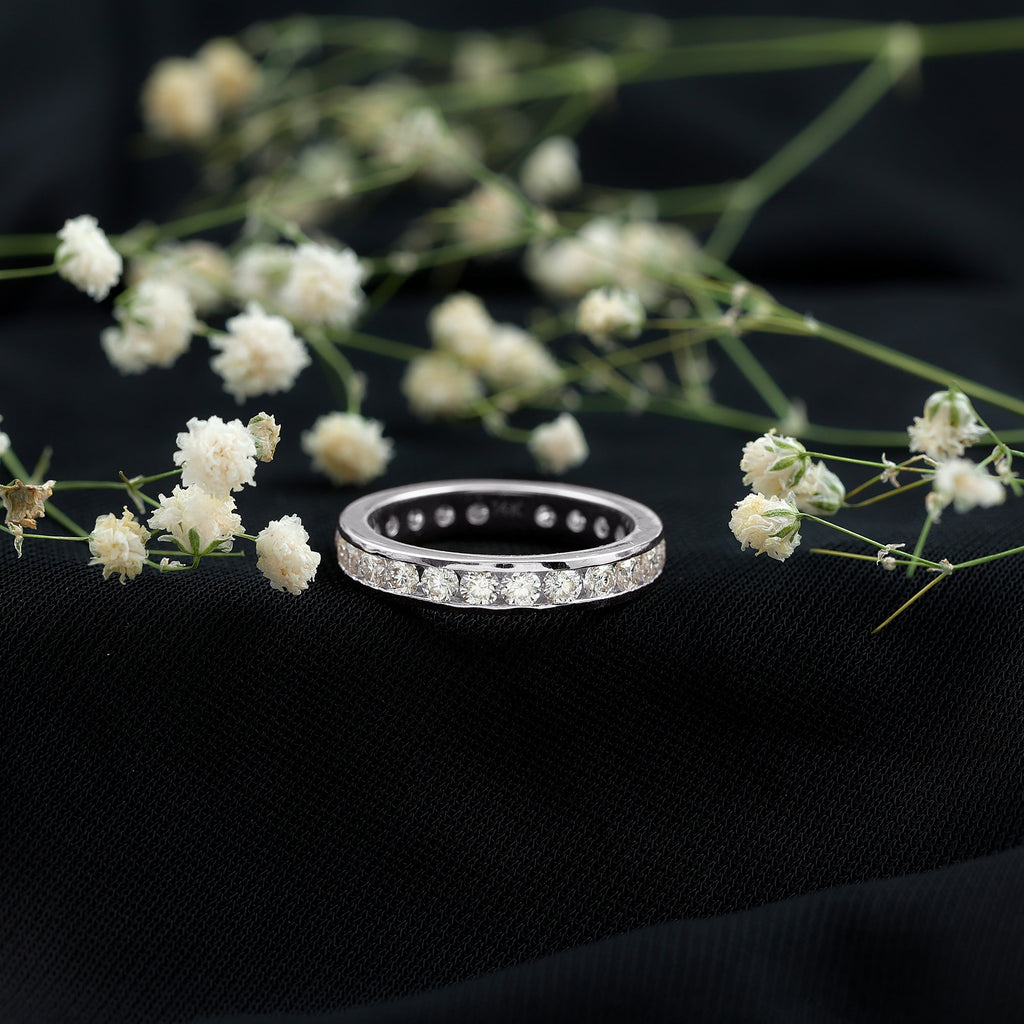 Channel Set Lab Grown Diamond Eternity Wedding Band