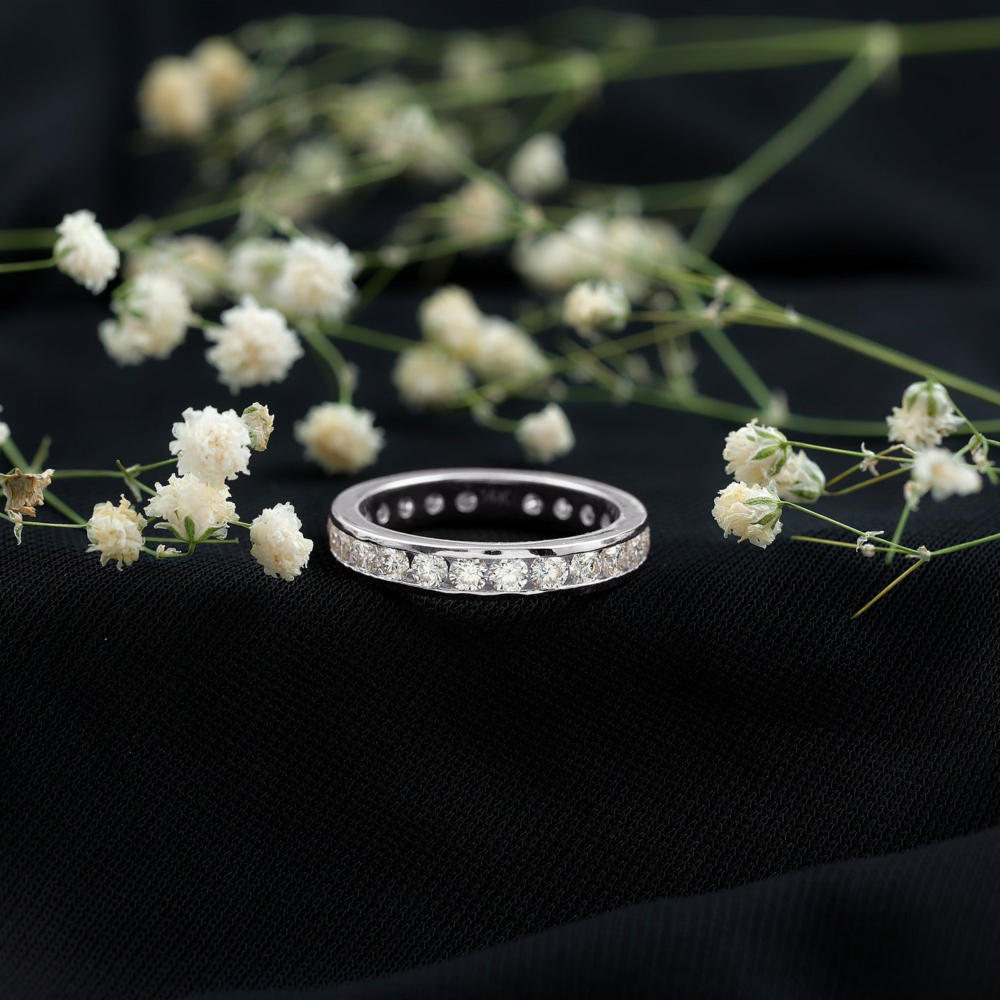 Channel Set Lab Grown Diamond Eternity Wedding Band