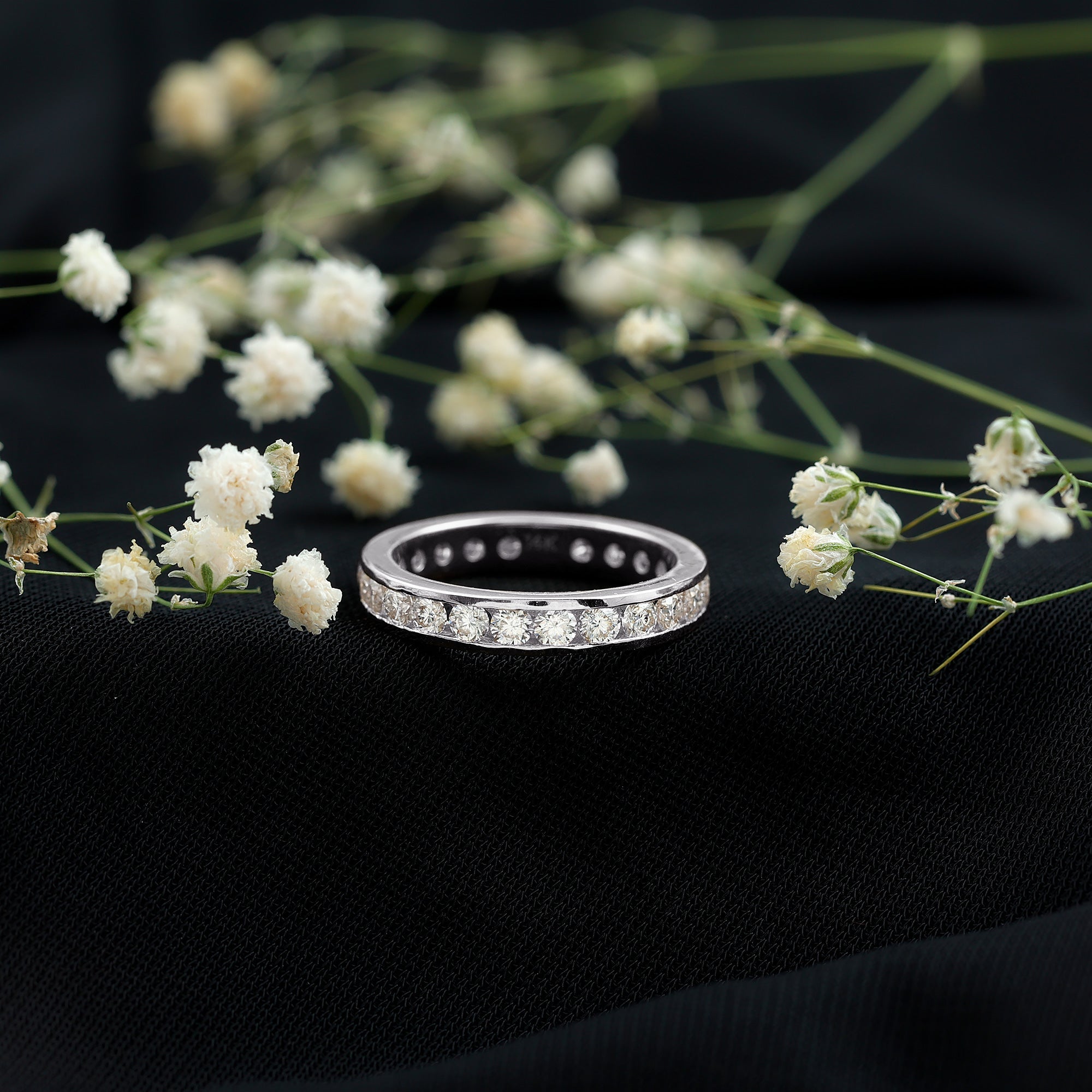Channel Set Lab Grown Diamond Eternity Wedding Band