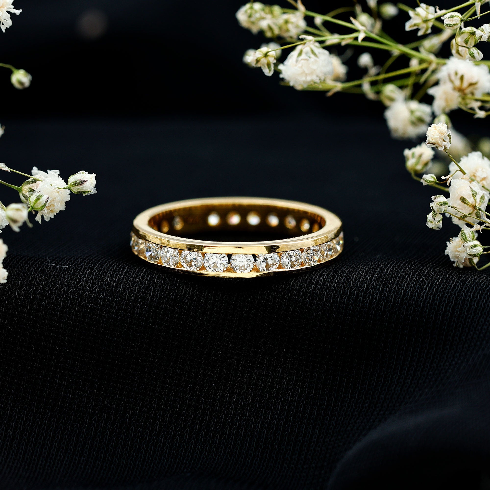 Channel Set Lab Grown Diamond Eternity Wedding Band