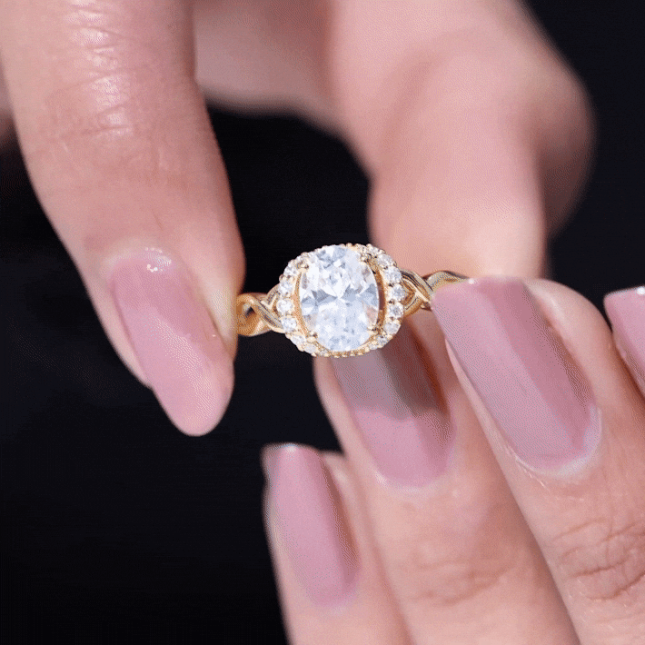 Lab Grown Diamond 6X8 MM Oval Engagement Ring For Women