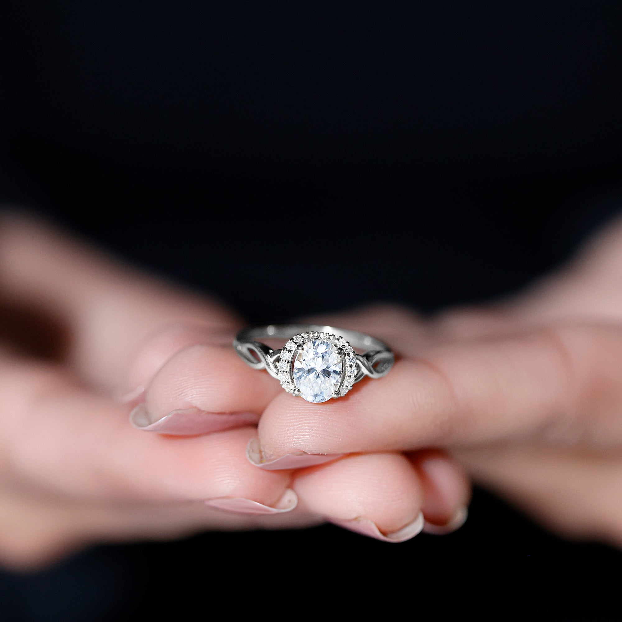 Lab Grown Diamond 6X8 MM Oval Engagement Ring For Women