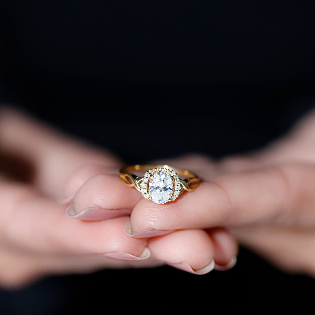 Lab Grown Diamond 6X8 MM Oval Engagement Ring For Women