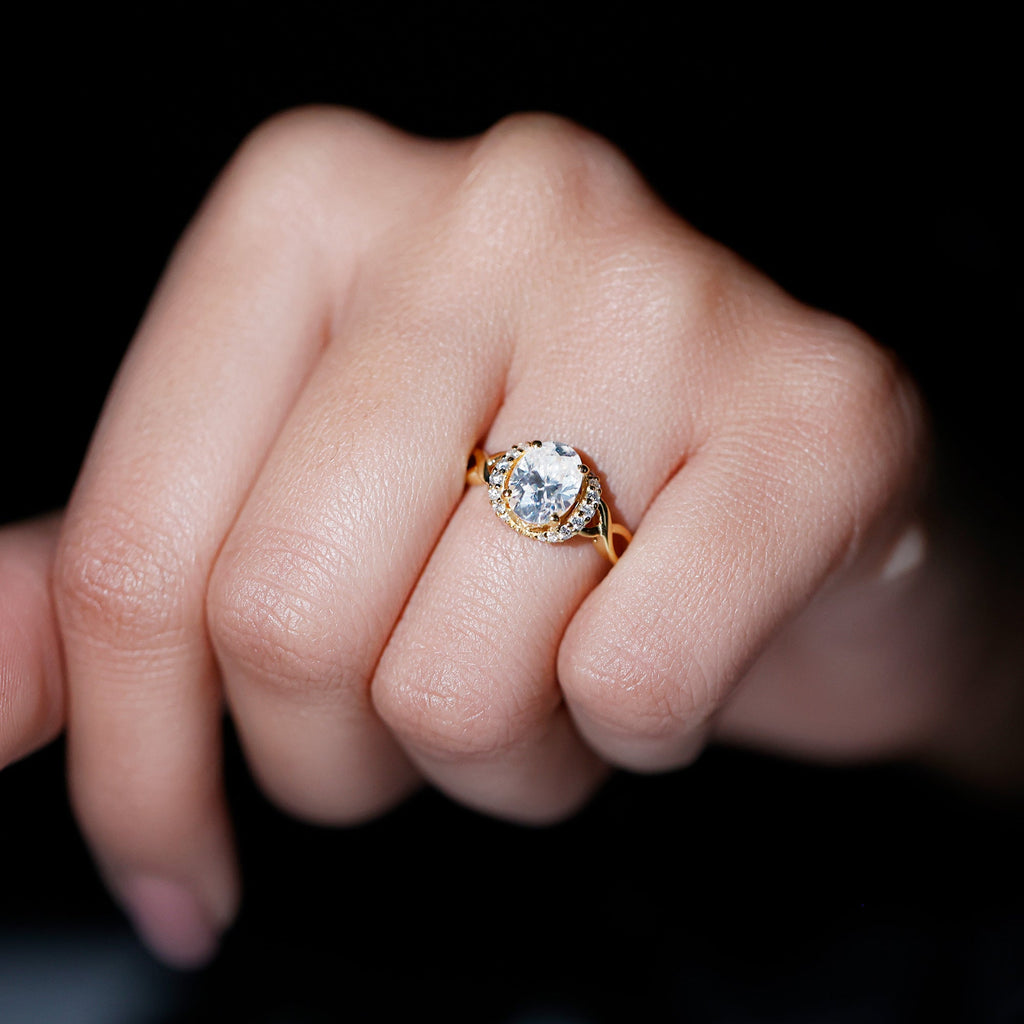 Lab Grown Diamond 6X8 MM Oval Engagement Ring For Women