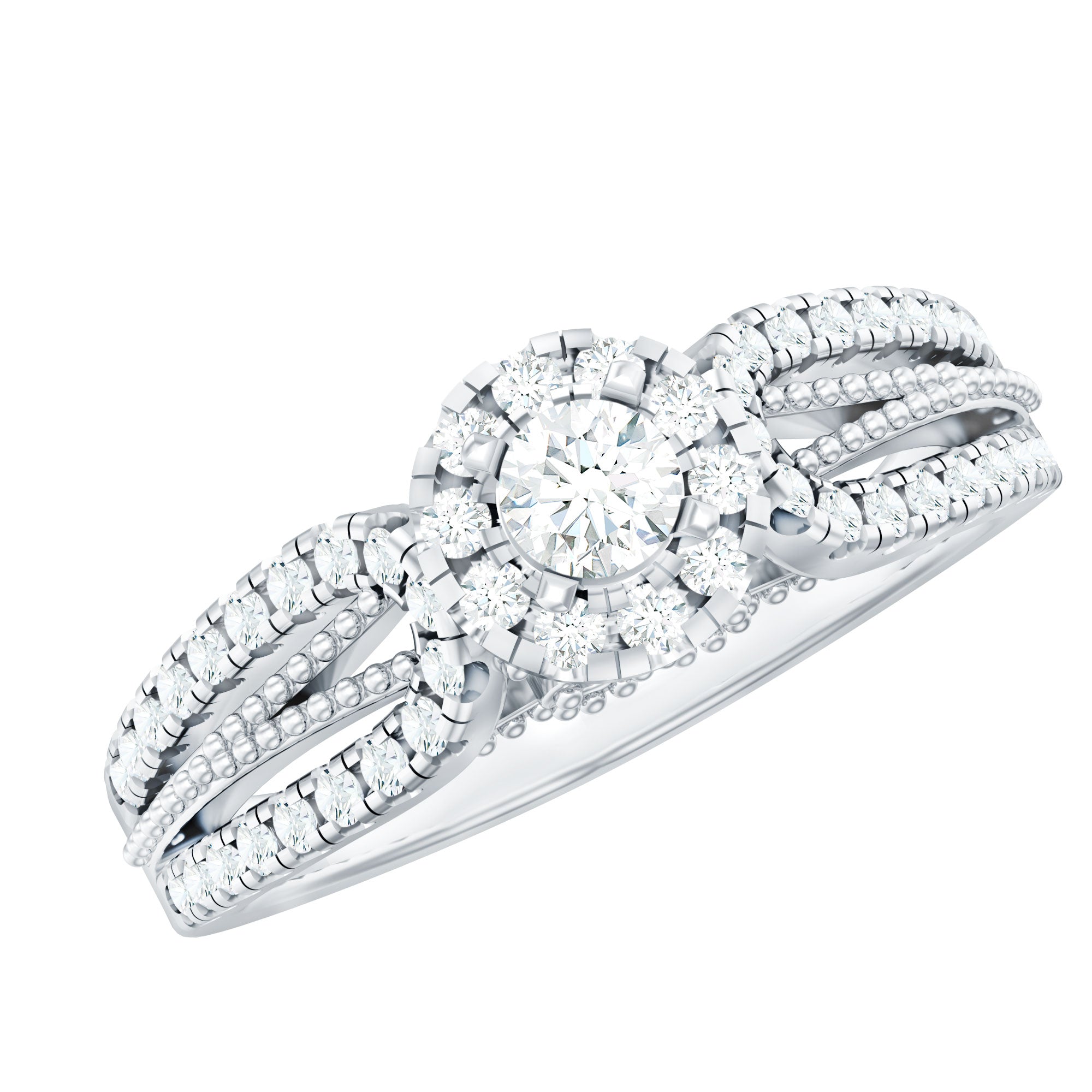 Certified Lab Grown Diamond Vintage Style Engagement Ring