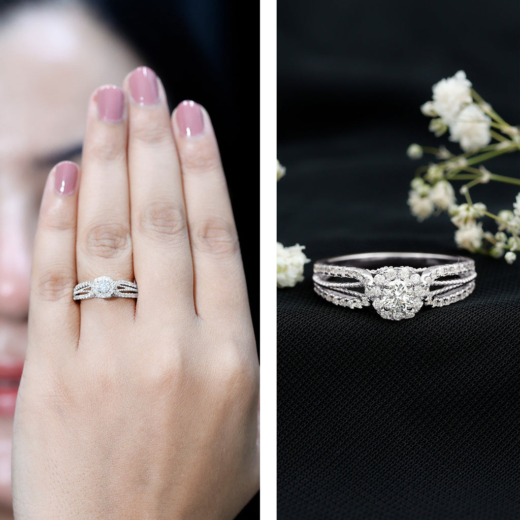 Certified Lab Grown Diamond Vintage Style Engagement Ring