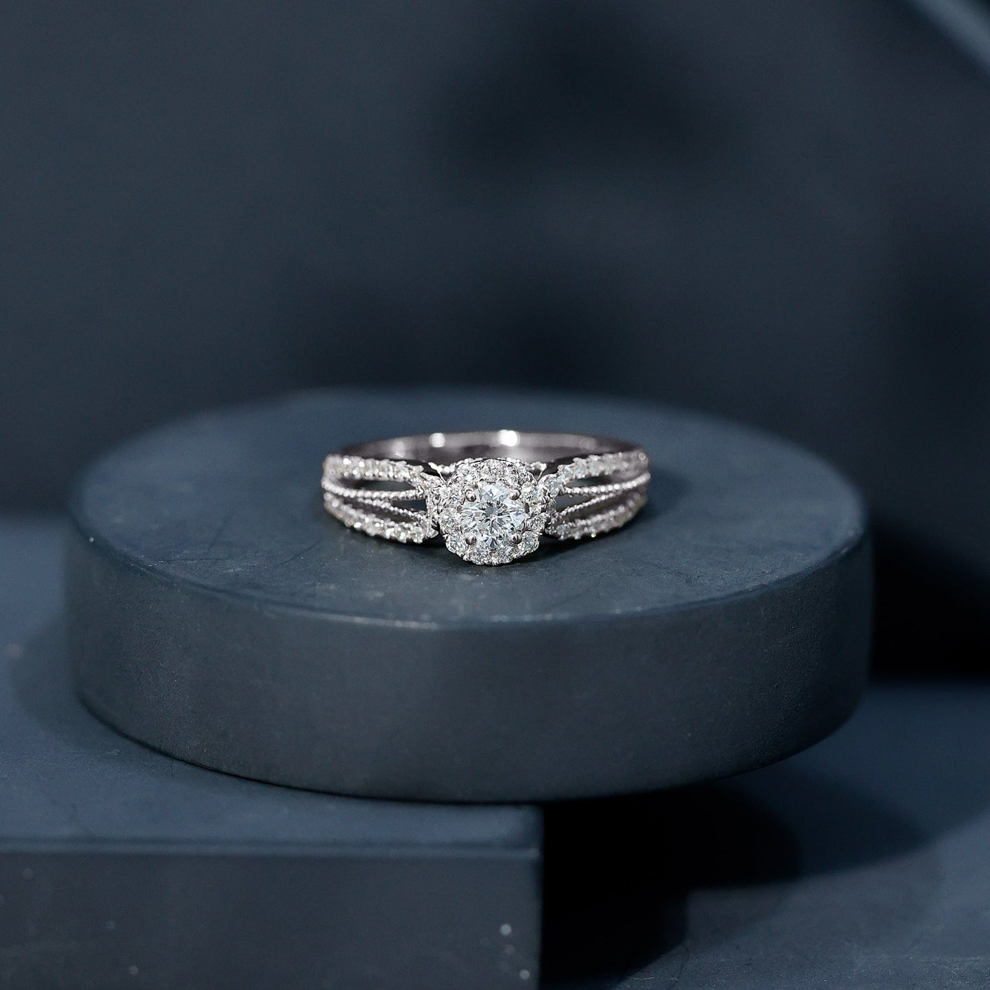 Certified Lab Grown Diamond Vintage Style Engagement Ring